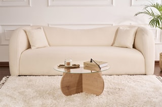Table basse avec plateau en verre trempé Aeris - 75 x 75 x 35 cm