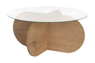 Table basse avec plateau en verre trempé Aeris - 75 x 75 x 35 cm