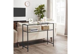 Commode avec plateau en verre trempé - 90 x 30 x 80 cm