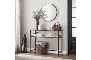 Commode avec plateau en verre trempé - 90 x 30 x 80 cm