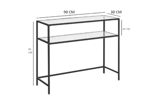 Commode avec plateau en verre trempé - 90 x 30 x 80 cm