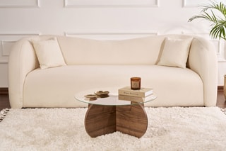 Table basse avec plateau en verre trempé Aeris - 75 x 75 x 35 cm