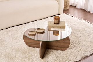 Table basse avec plateau en verre trempé Aeris - 75 x 75 x 35 cm