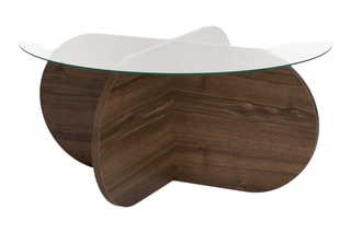 Table basse avec plateau en verre trempé Aeris - 75 x 75 x 35 cm
