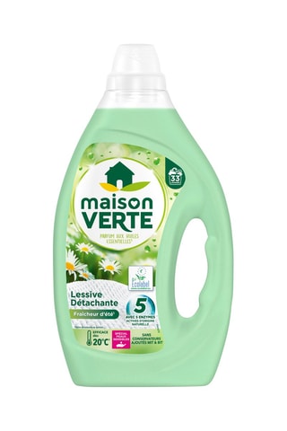 4 x Lessive détachante Fraîcheur d'été Maison Verte - 33 lavages - 1,48 l