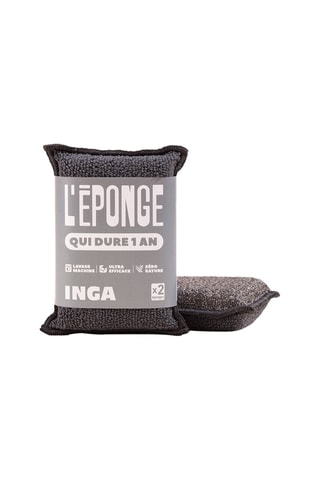 Duo éponges lavables avec sèche-éponge - Gris