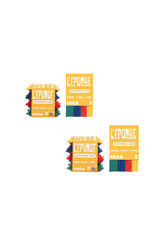 Pack 8 éponges grattantes et 8 éponges plates - Multicolore