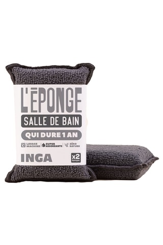 Duo éponges salle de bain sans sèche-éponge - Gris