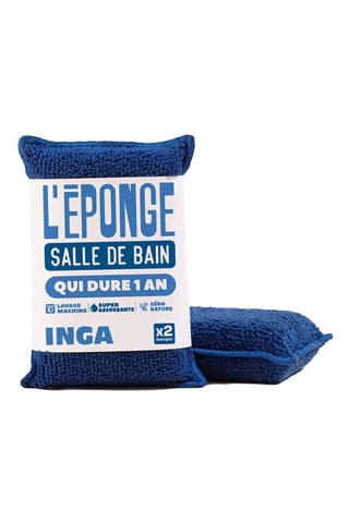 Duo éponges salle de bain sans sèche-éponge - Bleu
