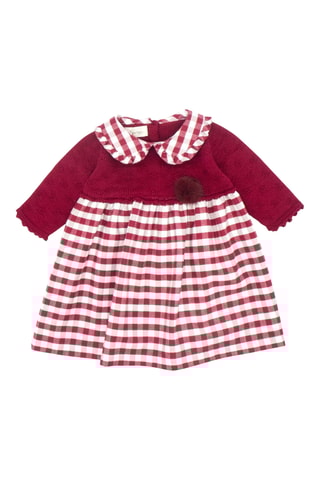 Vestido efeito ilusório - Bordô e branco