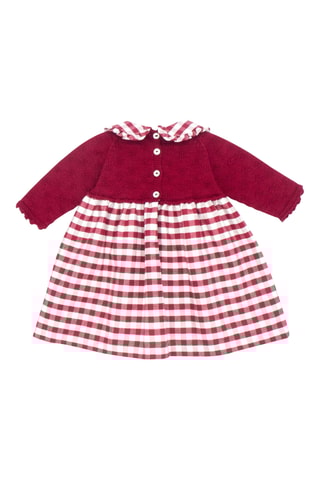 Vestido efeito ilusório - Bordô e branco