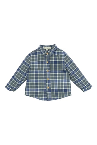 Camisa - Verde-azeitona e azul-cobalto