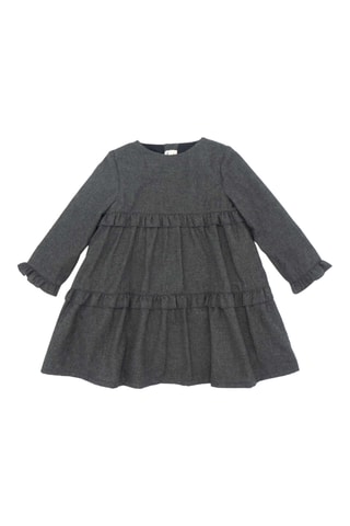 Vestido com folhos - Cinzento-escuro