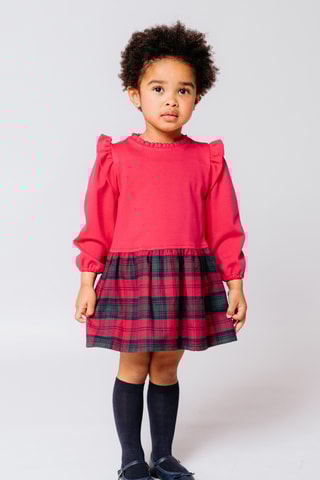 Vestido 2 em 1 - Fúcsia e verde-escuro