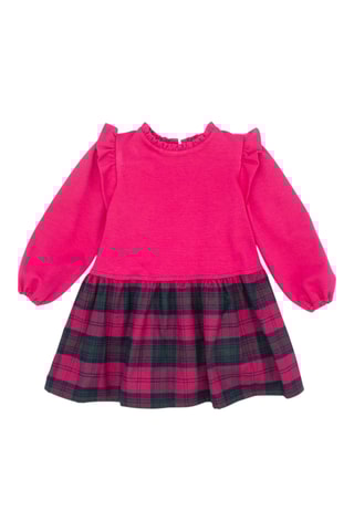 Vestido 2 em 1 - Fúcsia e verde-escuro