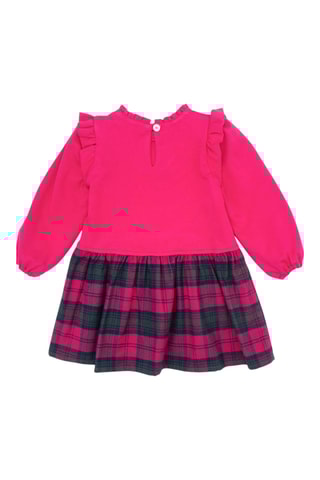 Vestido 2 em 1 - Fúcsia e verde-escuro