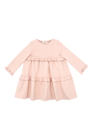 Vestido com folhos - Rosa-maquilhagem