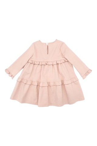 Vestido com folhos - Rosa-maquilhagem