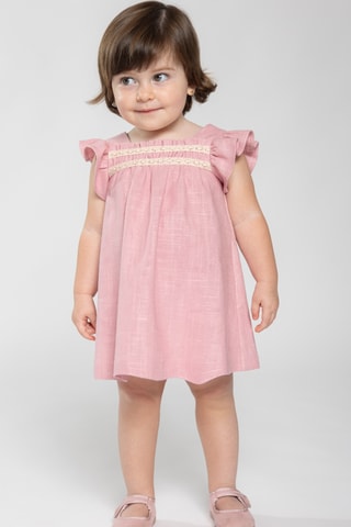 Vestido em linho - Rosa