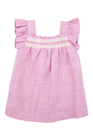 Vestido em linho - Rosa