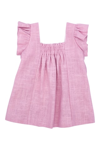 Vestido em linho - Rosa
