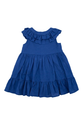 Vestido em bordado inglês - Azul-marinho