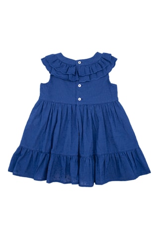 Vestido em bordado inglês - Azul-marinho