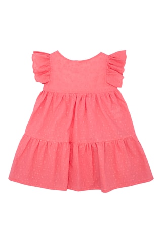 Vestido em bordado inglês - Coral