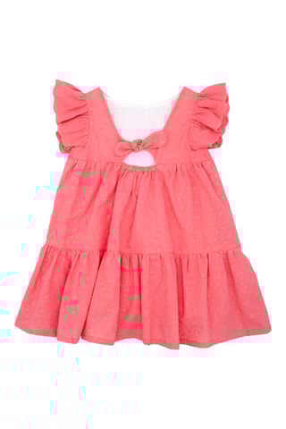 Vestido em bordado inglês - Coral