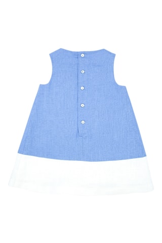 Vestido em linho - Azul-claro