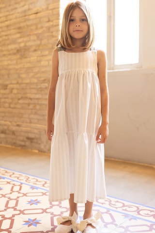 Vestido em algodão biológico - Azul-claro