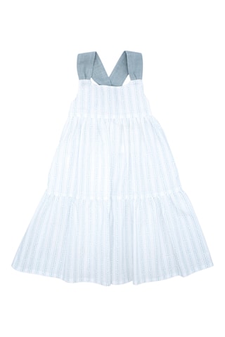 Vestido em algodão biológico - Azul-claro