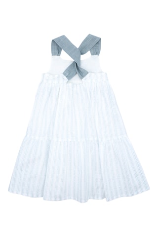 Vestido em algodão biológico - Azul-claro