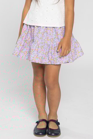 Saia - Rosa-maquilhagem e azul-celeste