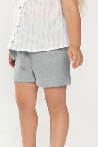 Linnen Short - Zeegroen