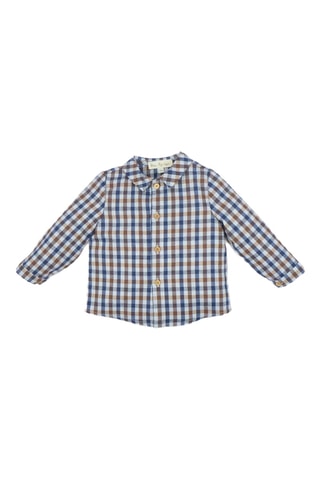 Camisa - Azul-cobalto e bege
