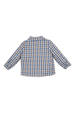 Camisa - Azul-cobalto e bege