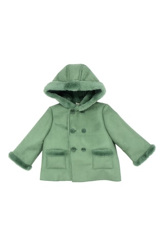Casaco com capuz em pelo - Verde