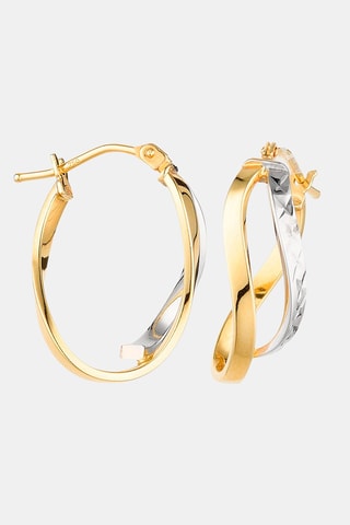 Boucles d'oreilles - Or jaune et blanc