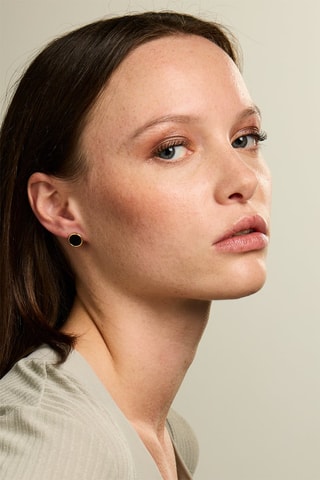 Boucles d'oreilles  - Or jaune et onyx