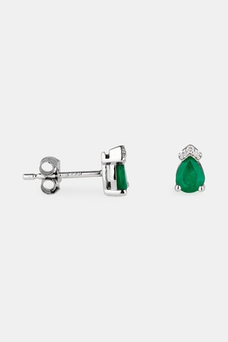 Puces - Or blanc 18 carats, émeraudes et diamants