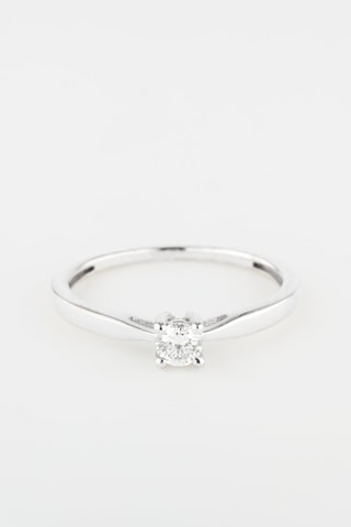 Solitaire - Or blanc et diamant