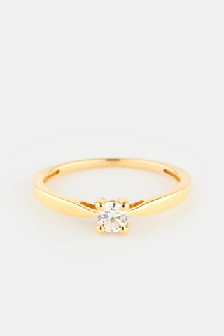Solitaire - Or jaune et diamant