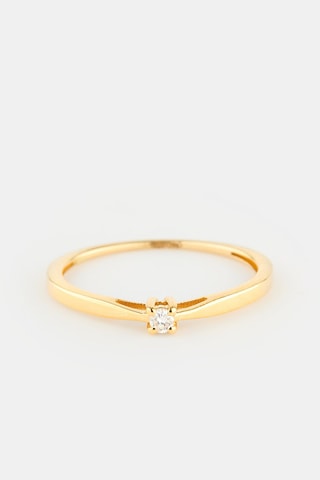 Solitaire - Or jaune et diamant