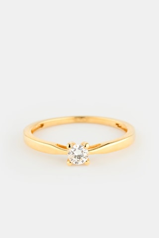 Solitaire - Or jaune et diamant