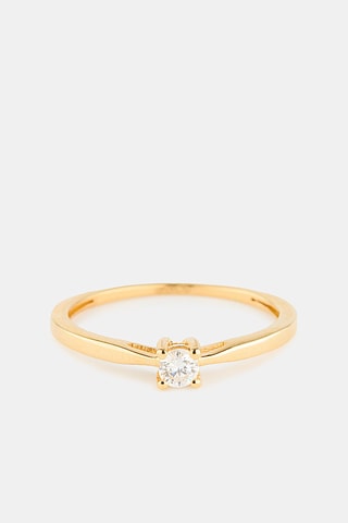 Solitaire - Or jaune et diamant