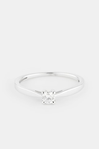 Solitaire - Or blanc et diamant