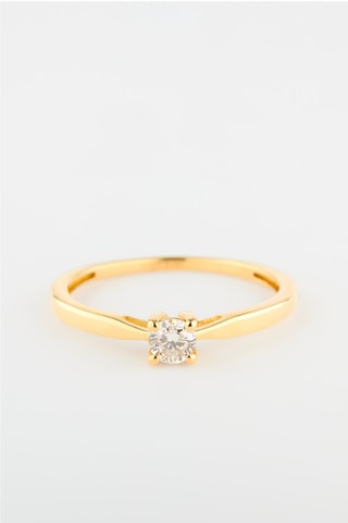 Solitaire - Or jaune et diamant