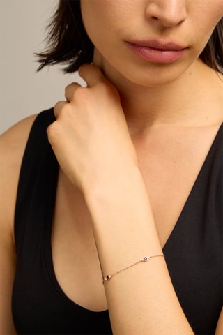 Bracelet - Or jaune 18 carats, rubis et oxydes de zirconiums