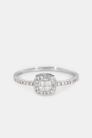 Bague - Or blanc 18 carats et diamants